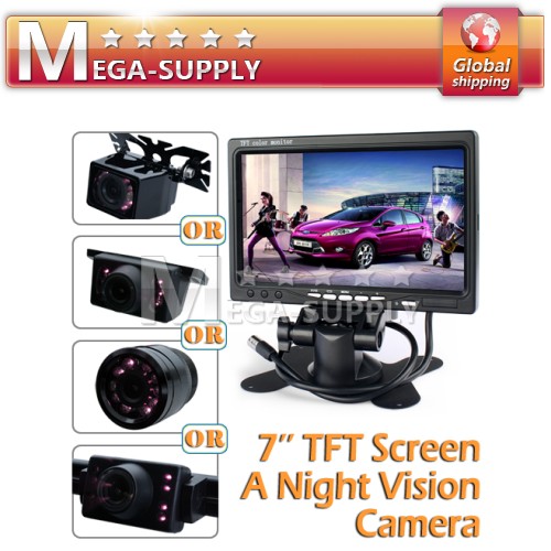 7" TFT LCD Rearview Monitor + Waterproof Backup Camera