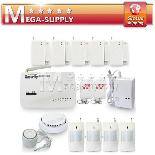 Wireless Home GSM SMS Burglar Alarm System Smoke Combustible Gas CO Detector
