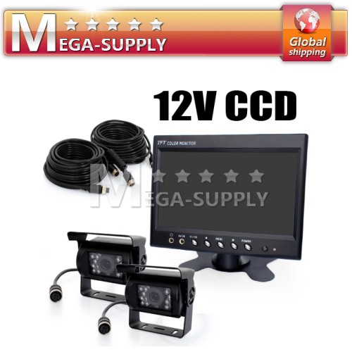 Easy Truck Reversing Rear View 2 Camera +7" LCD Monitor