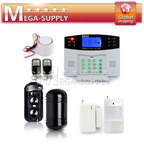 Wireless GSM Security System With 100m Dual Beam Sensor