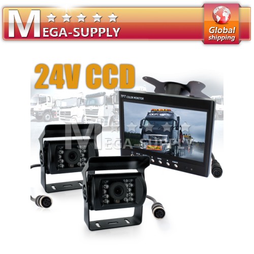 24V 2x CCD Reversing Camera Kit For Lorry Horsebox Van