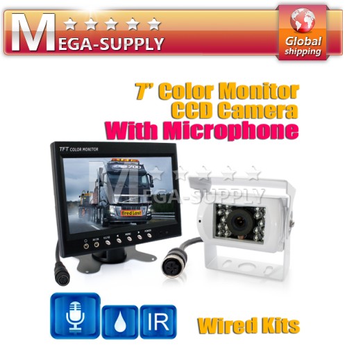 CCD Camera W/Internal MIC 6 IR Led + TFT LCD Monitor For Car Vehicle Reversing