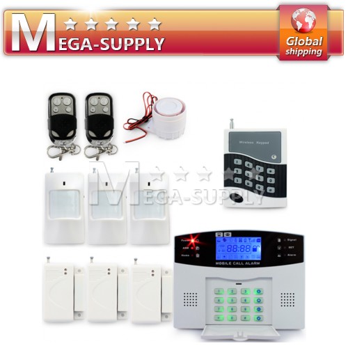 Wireless Wired GSM SMS Security Alarm System Kit PIR Door Sensor Password Keypad