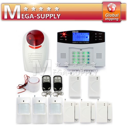 GSM SMS Home Alarm System Glass Window Vibration Sensor External Outdoor Siren