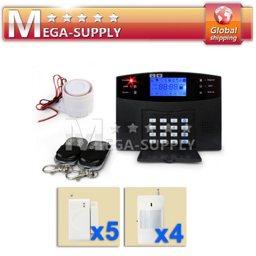Wireless&Wired GSM SMS Intercom Mornitor Burglar System PIR Door Sensor Kit