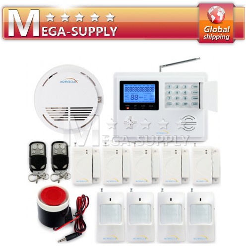 Wireless GSM SMS Telephone Line Burglar Alarm System Smoke Fire Detect Alert